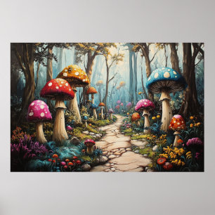 Enchanted Mushroom Forest beroemd gemaakt door Whi Poster