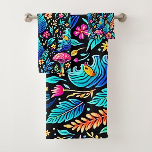 Enchanted Mushroom Forest Dream Bad Handdoek (Insitu)