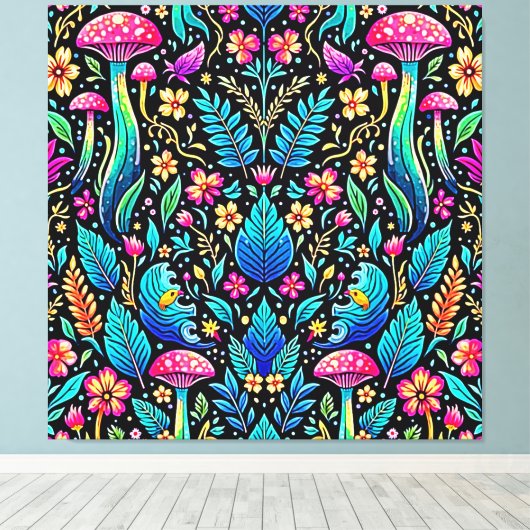 Enchanted Mushroom Forest Dream Canvas Afdruk (Insitu (Houten vloer))