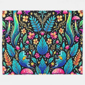 Enchanted Mushroom Forest Dream Fleece Deken (Voorkant (Horizontaal))