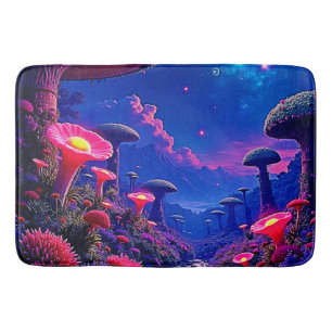 Enchanted Mushroom Forest Night Design Badmat