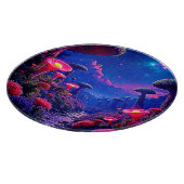 Enchanted Mushroom Forest Night Design Snijplank (Hoek)