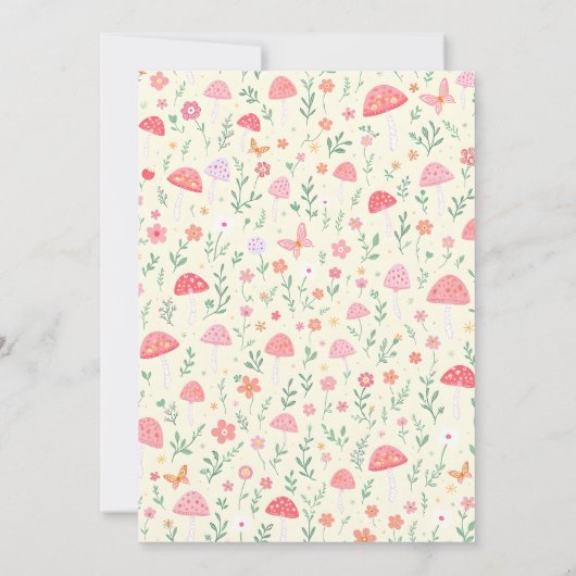 Enchanted Mushroom Forest Verjaardag uitnodiging (Achterkant)