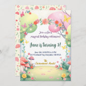 Enchanted Mushroom Forest Verjaardag uitnodiging (Voorkant / Achterkant)