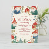 Enchanted Mushrooms Forest Gnome verjaardagsfeestj Kaart (Staand voorkant)