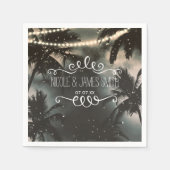 Enchanted Night Sky Palm Trees & String Lights Servet (Voorkant)
