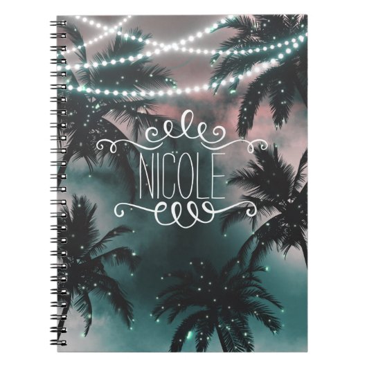 Enchanted Night Sky Soir Beach Lights Journal (Devant)
