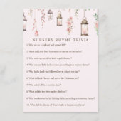Enchanted Nursery Rhyme Trivia Baby shower Game Informatiekaartje (Voorkant)