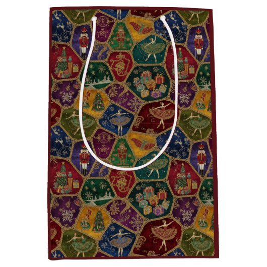 Enchanted Nutcracker Ballet Christmas Medium Cadeauzakje (Voorkant)