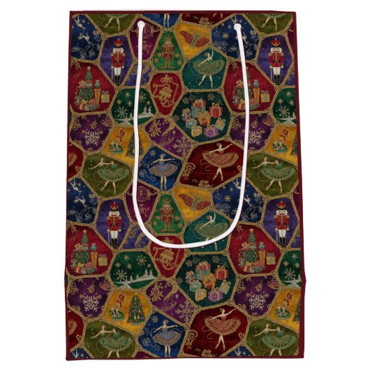 Enchanted Nutcracker Ballet Christmas Medium Cadeauzakje (Achterkant)