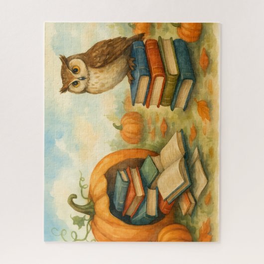Enchanted Owl Pumpkin Patch Legpuzzel (Verticaal)