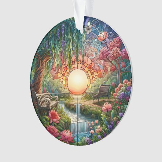 Enchanted Park Glas in lood Mozaïek Ornament (voorkant)