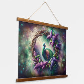 Enchanted Peacock Floral Wreath Hangend Wandkleed (Gebogen)