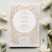 Enchanted Peacock Outline bruiloft uitnodiging