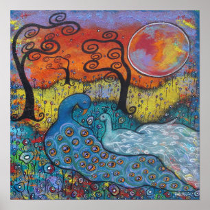Enchanted Peacocks Poster