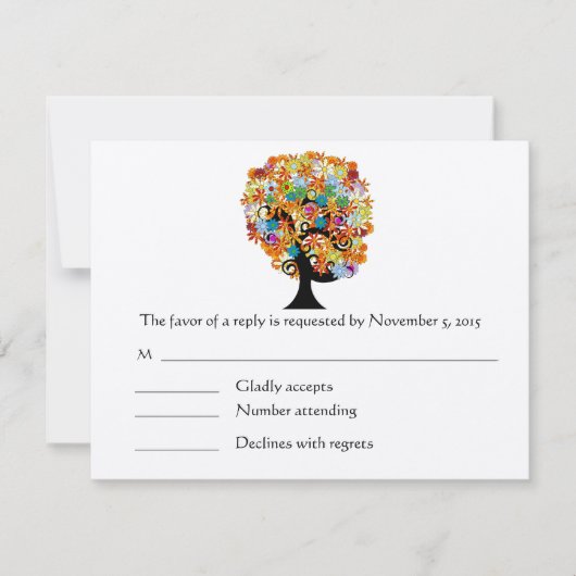 Enchanted Pine Tree Forest Wedding RSVP Kaartje (Voorkant)