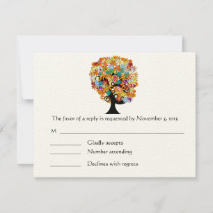 Enchanted Pine Tree Forest Wedding RSVP Kaartje