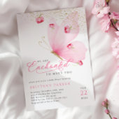 Enchanted Pink Butterfly Baby shower Kaart
