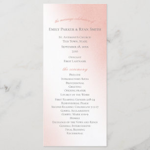 Enchanted Pink Fairy Tale Wedding Programme Programma