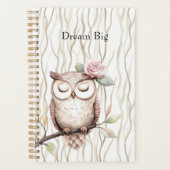 Enchanted Pink Flower Owl Planner (Voorkant)