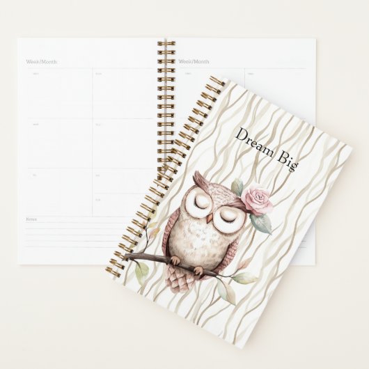 Enchanted Pink Flower Owl Planner (Display)