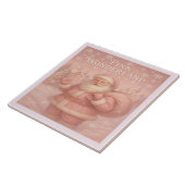 Enchanted Pink Wonderland Santa Ceramic Tile Tegeltje (Zijkant)