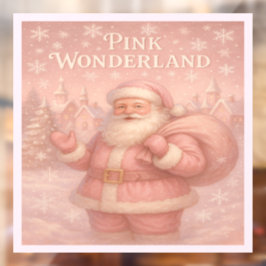 Enchanted Pink Wonderland Santa Raamsticker