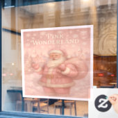 Enchanted Pink Wonderland Santa Raamsticker (Cafe Raam)