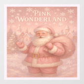 Enchanted Pink Wonderland Santa Raamsticker (Vel)