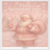 Enchanted Pink Wonderland Santa Sticker (Vel)