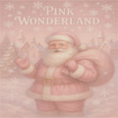 Enchanted Pink Wonderland Santa Sticker (Voorkant)