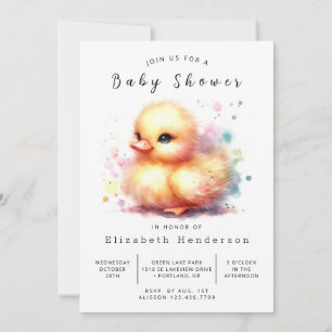 Enchanted Printable Duck Baby shower Kaart