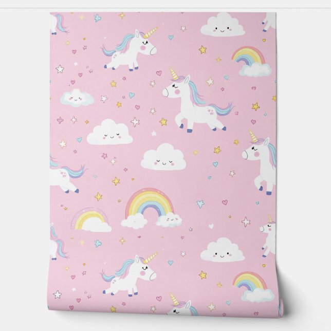 Enchanted Rainbow Unicorn Behang (Afrollen)