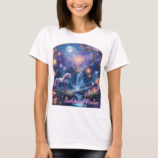 Enchanted Realm: Een mystiek woud van magie en hou T-shirt (Voorkant)