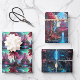 Enchanted Realm - Fantasy Castle en het Mystic Pla Inpakpapier Vel