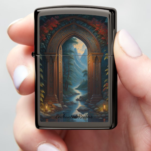 Enchanted Realm Gates Zippo aansteker (In Hand)