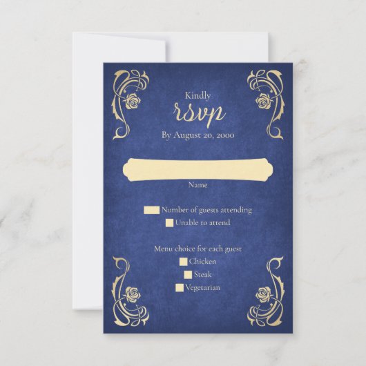 Enchanted Roos Castle Wedding RSVP Kaart (Voorkant)