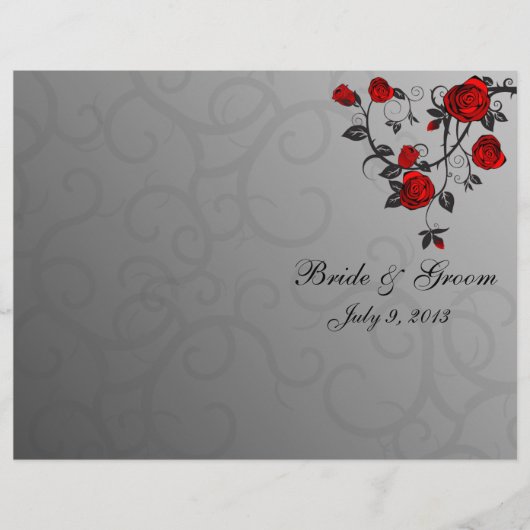 Enchanted Rozen Folded Wedding Program (Voorkant)