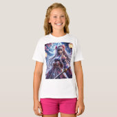 🌙 Enchanted Samurai Princess – Moonlit Warrior T- T-shirt (Voorkant volledig)