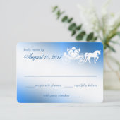 Enchanted Sappher Carriage Fairytale Reactie RSVP Kaartje (Staand voorkant)