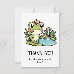 Enchanted Schattige Frog Baby shower Bedankkaart