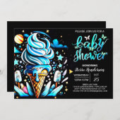 Enchanted Scoop Ice Cream Boy Baby shower Kaart (Voorkant / Achterkant)