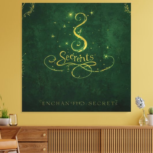 Enchanted Secrets – Golden Sigil Canvas Afdruk (Insitu (Woonkamer))