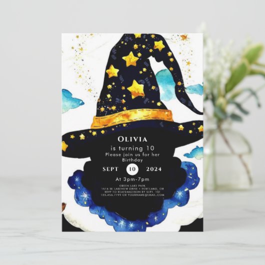 Enchanted Simple Children's Wizard Verjaardag Kaart (Staand voorkant)