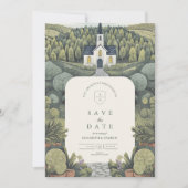 Enchanted Storybook Chapel Wedding Save The Date (Voorkant)