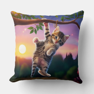 Enchanted Sunset Kitten op Branch Kussen