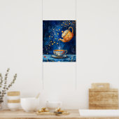 Enchanted Tea Pot & Cup Celestial Poster (Keuken)