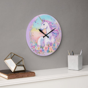 "Enchanted Time: wandklok met eenhoorn clip art Grote Klok