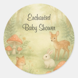 Enchanted Toadstool Baby shower Envelope Seals Ronde Sticker