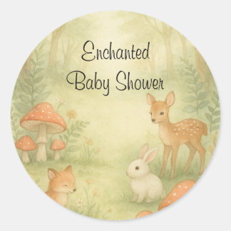 Enchanted Toadstool Baby shower Envelope Seals Ronde Sticker